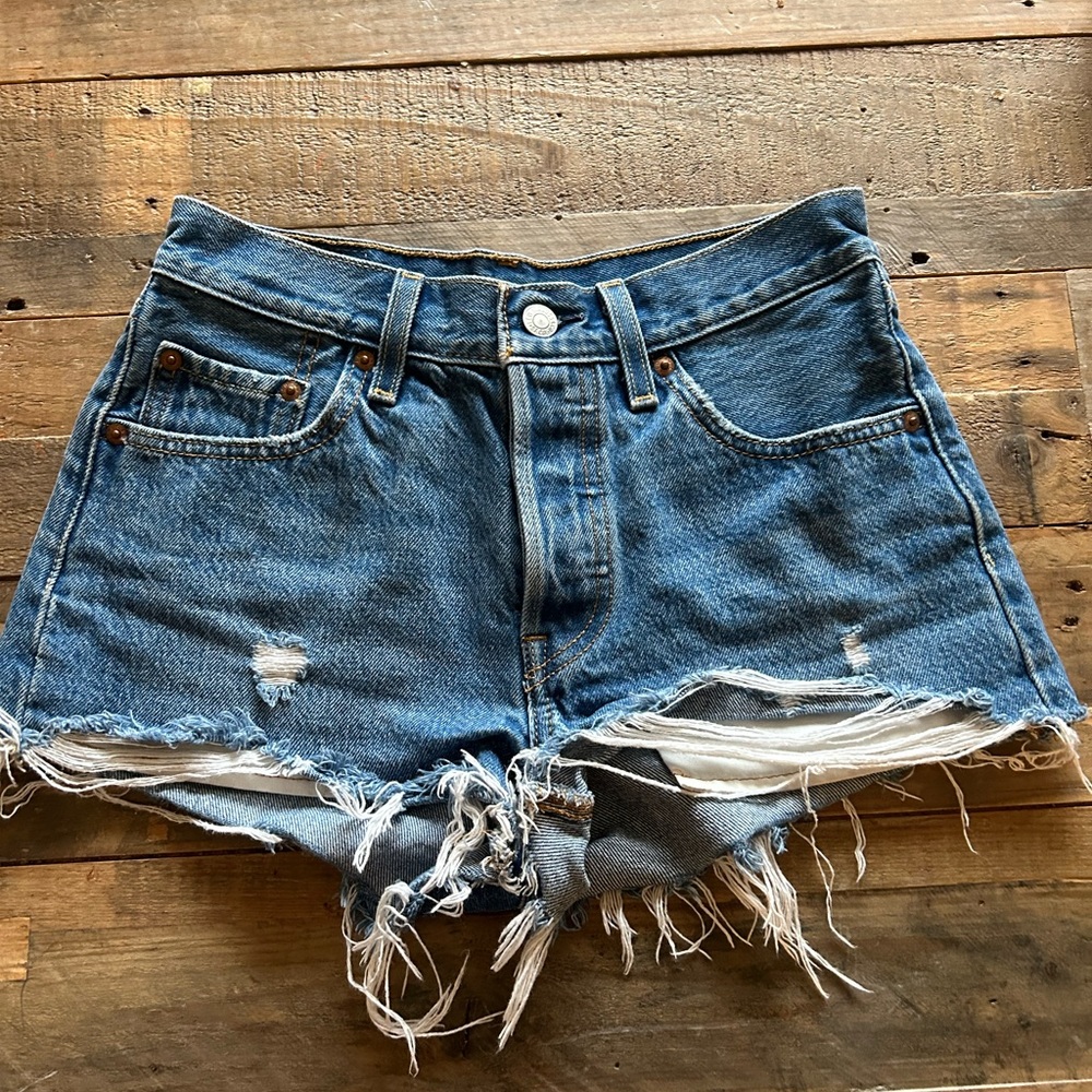 Levis 501 high waisted shorts